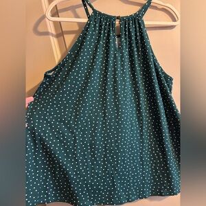 Stitch Fix Papermoon Green Polka Dot Halter Knit Top